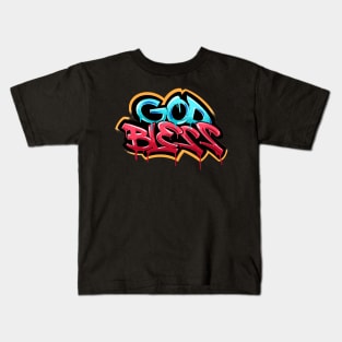 God Bless Graffiti Tee Kids T-Shirt